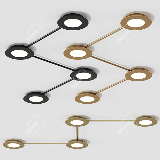 Elegant Vintage Cattaneo Ceiling Light 3D model image 1