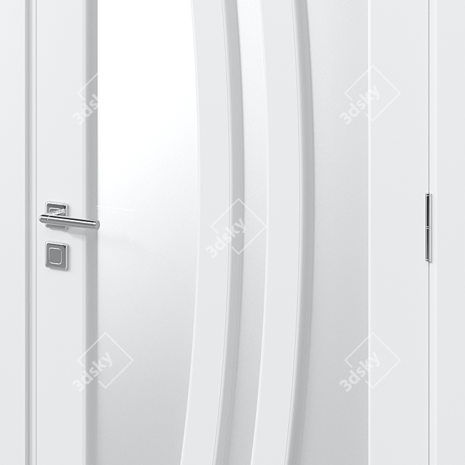 Modern White Interior Door 26 3D model image 2