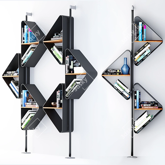 Sleek Hanging Bookcase by Cattelan 3D model image 2