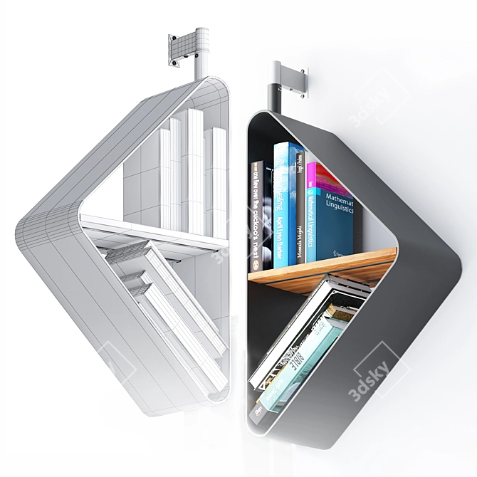 Sleek Hanging Bookcase by Cattelan 3D model image 4