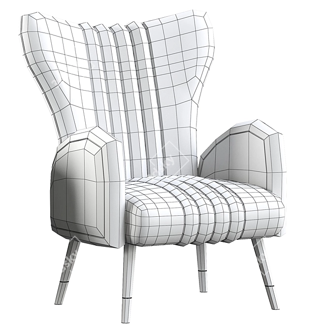 Drummond Stylish Armchairs 3D model image 5