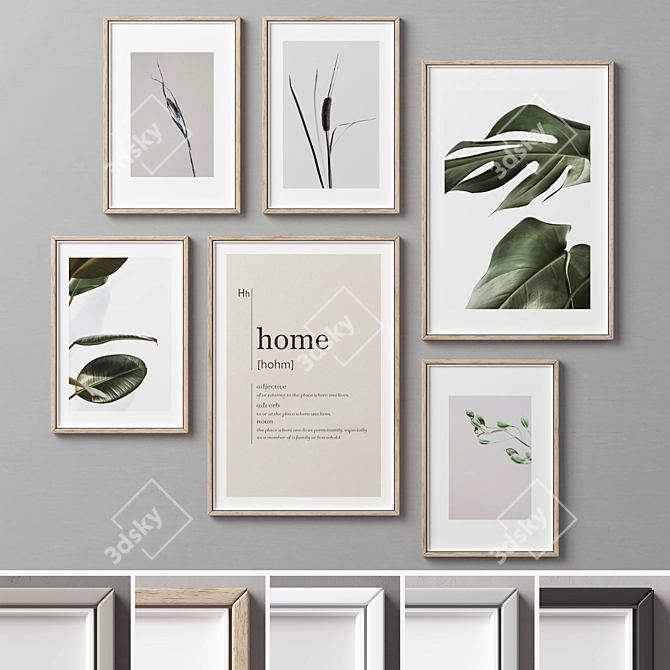 Title: Versatile Picture Frames Set 3D model image 1