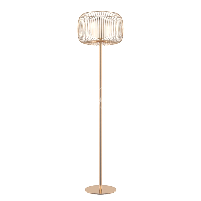 Double Shade Designer Floor Lamp 3D model image 1