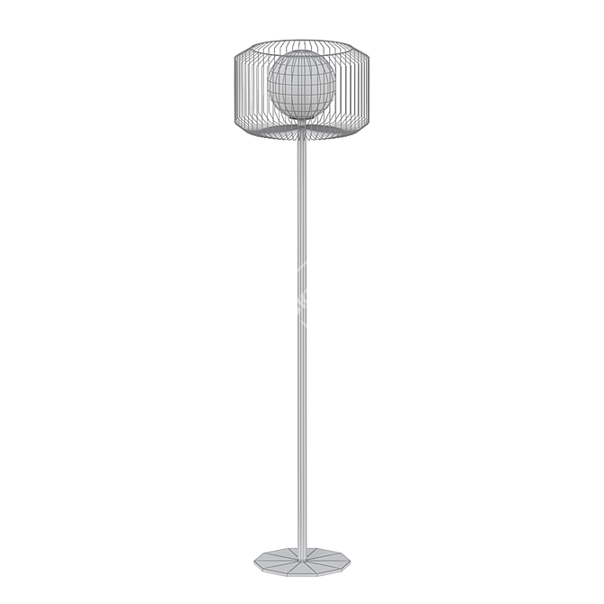 Double Shade Designer Floor Lamp 3D model image 2