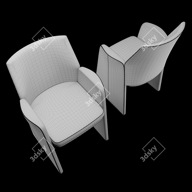 Elegant Velvet Dining Chair 3D model image 3