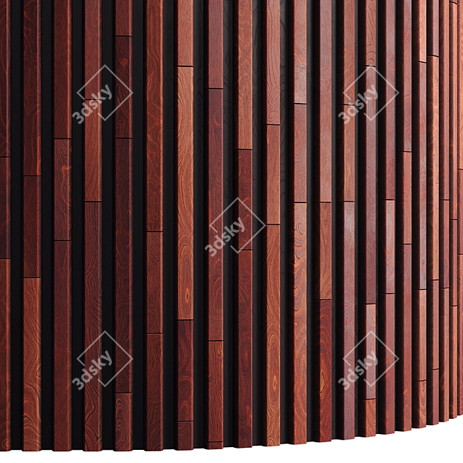 Striped Wood Panel: PBR Textures & 3D Files 3D model image 2