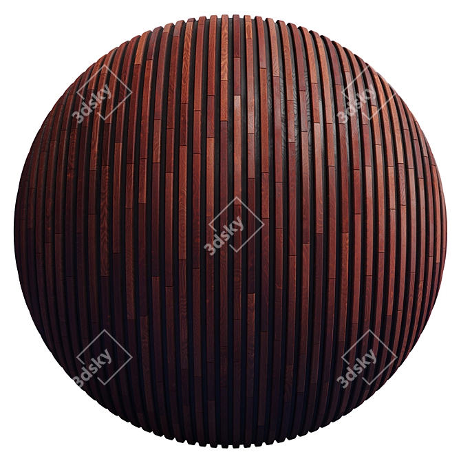 Striped Wood Panel: PBR Textures & 3D Files 3D model image 3