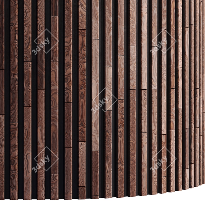 Striped Wood Panel: High-Quality 4K PBR Textures 3D model image 2