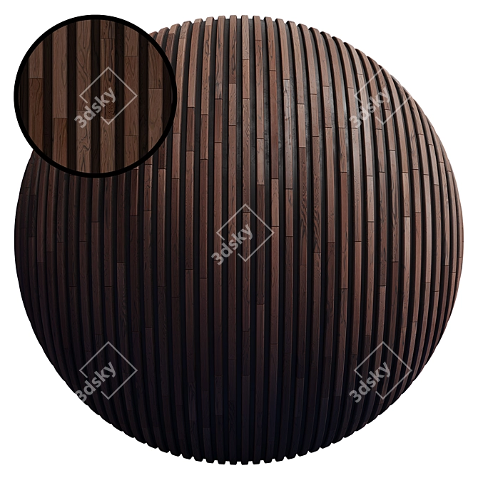 Striped Wood Panel Texture Set 3D model image 1