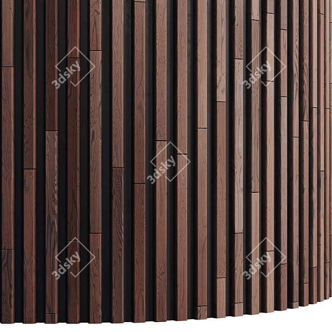 Striped Wood Panel Texture Set 3D model image 2