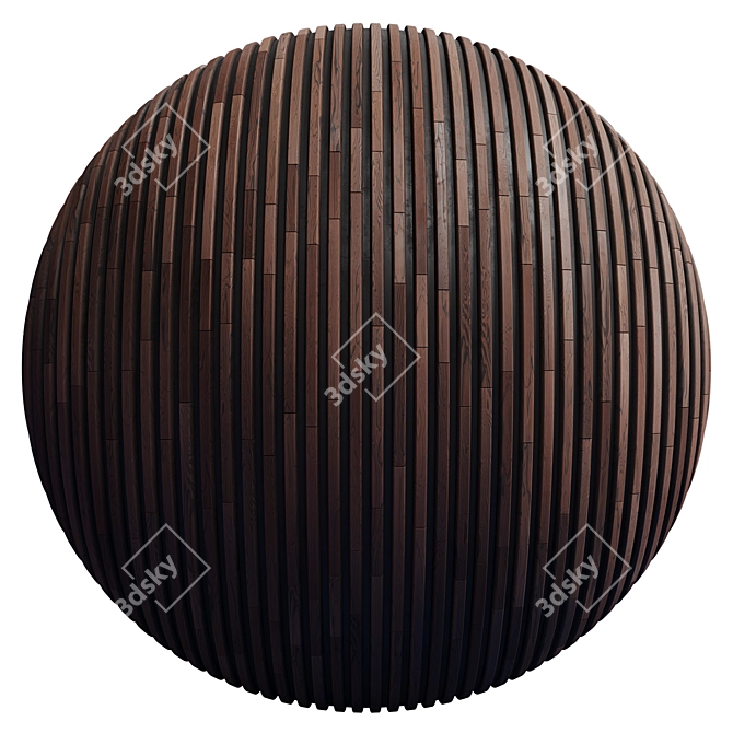Striped Wood Panel Texture Set 3D model image 3