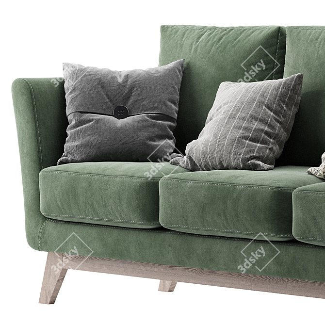 Dublin 3 Dusty Blue Sofa 3D model image 3