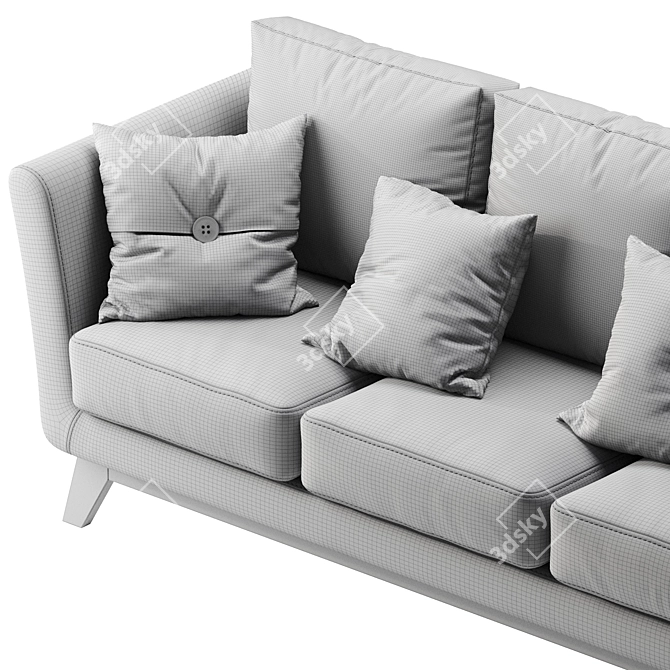 Dublin 3 Dusty Blue Sofa 3D model image 5