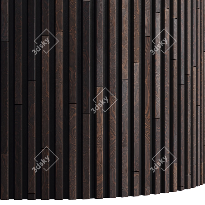 Striped Wood Panel - High-Quality PBR Texture Set 3D model image 2