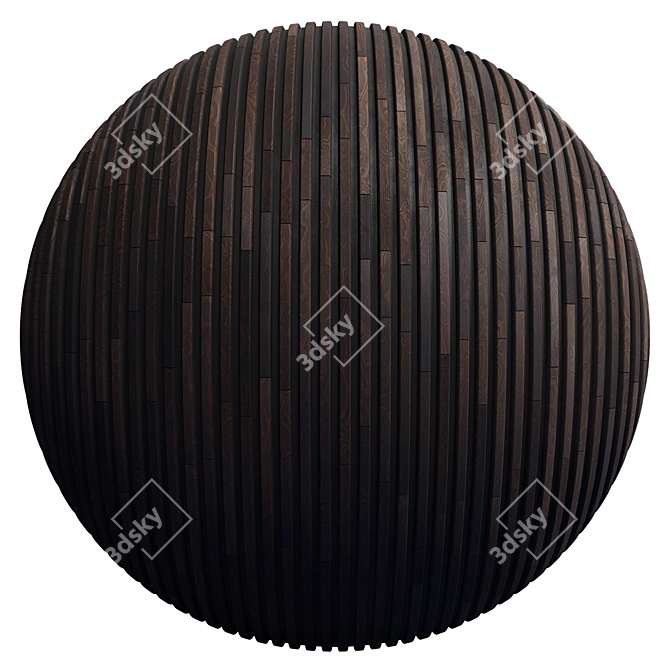 Striped Wood Panel - High-Quality PBR Texture Set 3D model image 3