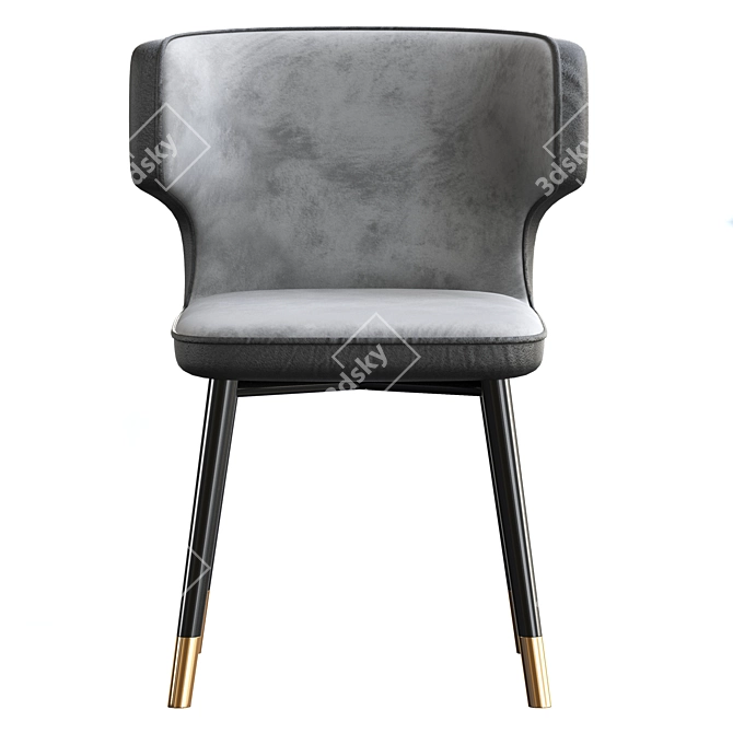 Luxury Velvet Side Chair: Fortunato 3D model image 2