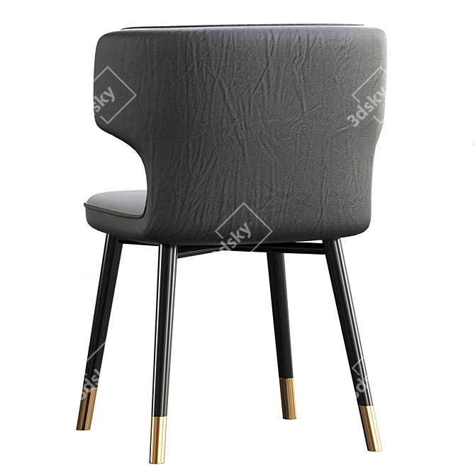 Luxury Velvet Side Chair: Fortunato 3D model image 4