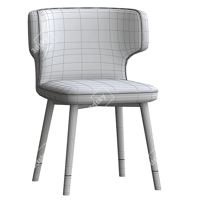 Luxury Velvet Side Chair: Fortunato 3D model image 5