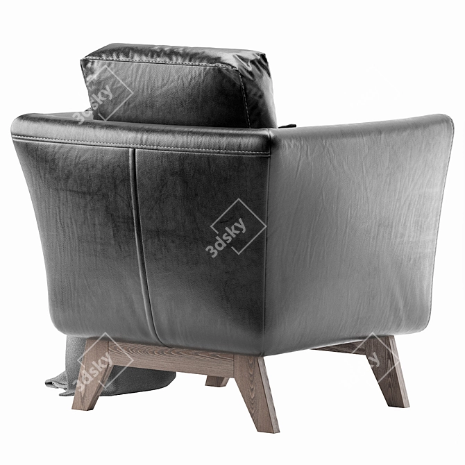 Dublin Dusty Leather Armchair 3D model image 2