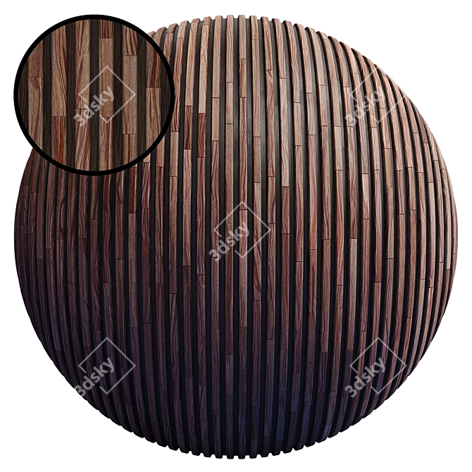 Striped Wood G Panels: PBR Texture Bundle 3D model image 1