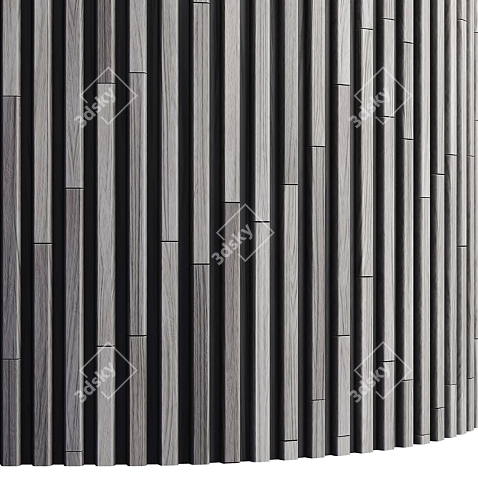 Striped Wood Panel Texture Kit 3D model image 2