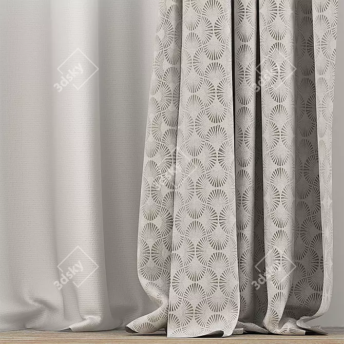 Elegant Pick-Up Curtain 3D model image 2