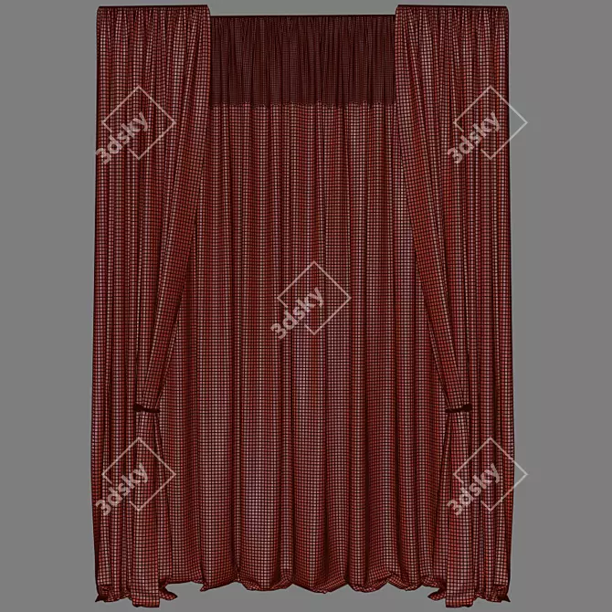 Elegant Pick-Up Curtain 3D model image 4
