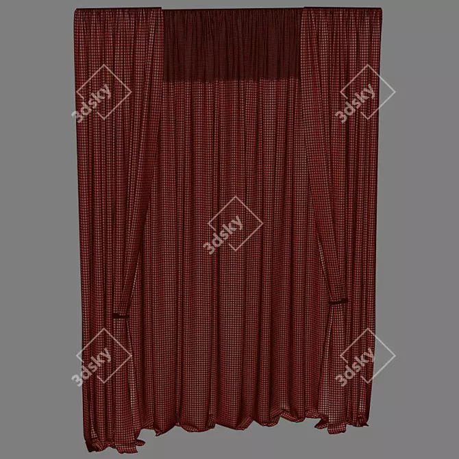 Elegant Pick-Up Curtain 3D model image 5