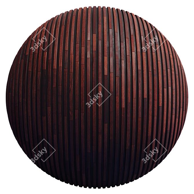 Striped Wood Panel: PBR, PNG, 4K 3D model image 3