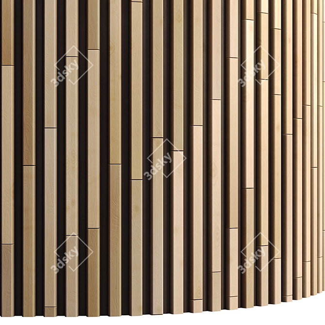 Luxury Striped Wood Panel Kit: PBR 4K 3D model image 2