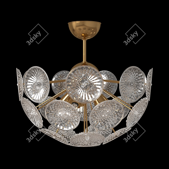  Retro Sputnik Vintage Chandelier 3D model image 1