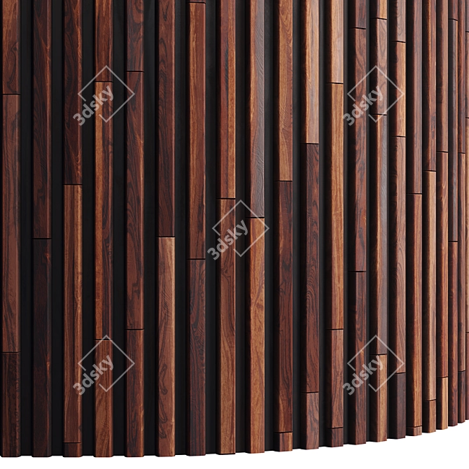 Striped Wood Panel: PBR 4K 3D model image 2