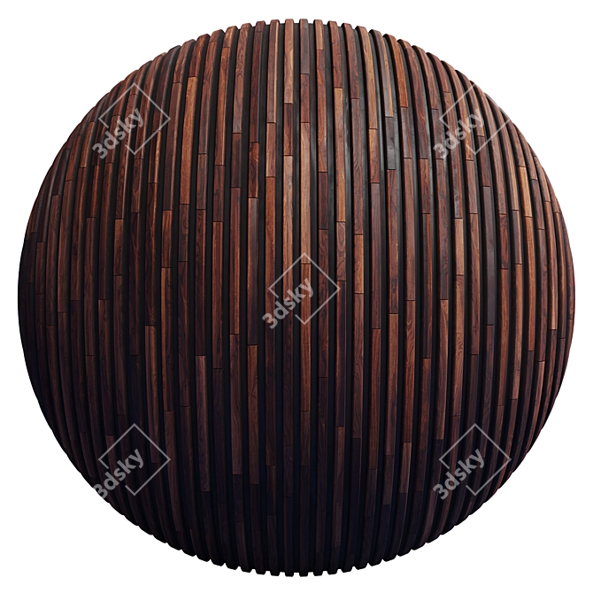 Striped Wood Panel: PBR 4K 3D model image 3