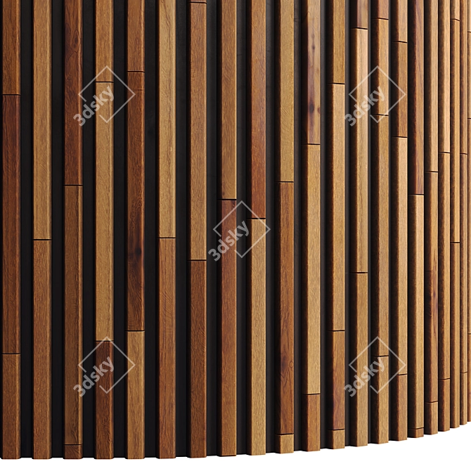 Striped Wood Panel - High-Res PBR Textures 3D model image 2