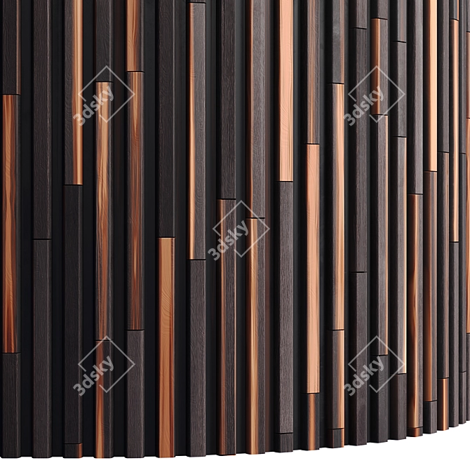 Striped Wood Panel Texture Kit 3D model image 2