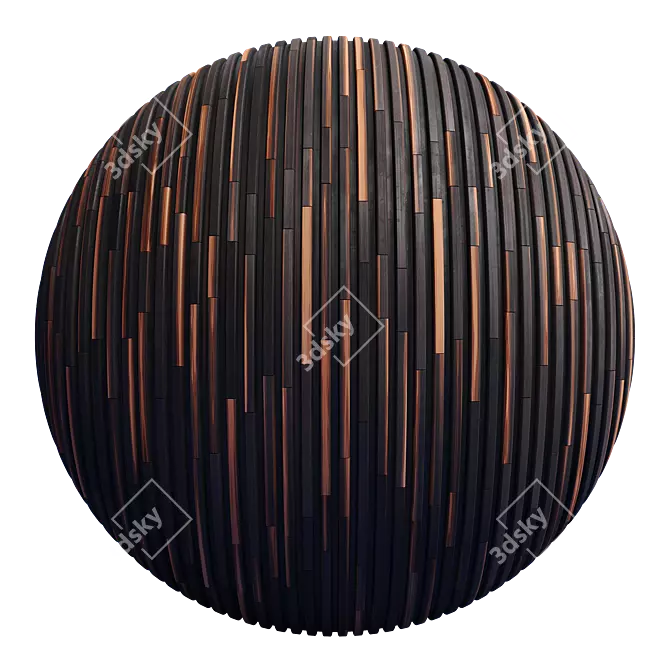 Striped Wood Panel Texture Kit 3D model image 3