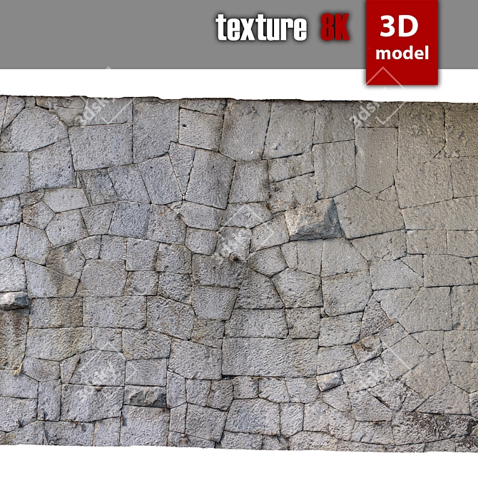 Stone Wall Texture 282 3D model image 1