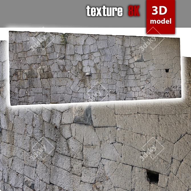 Stone Wall Texture 282 3D model image 2