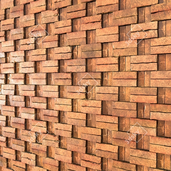 Seamless Brick PBR Material 3D model image 1