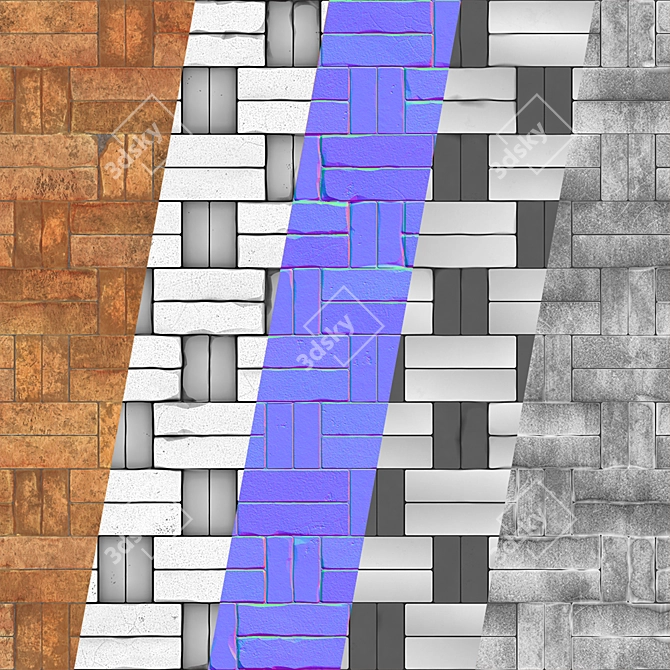 Seamless Brick PBR Material 3D model image 9