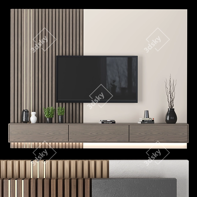 Versatile TV Wall Unit: Contemporary Design 3D model image 1