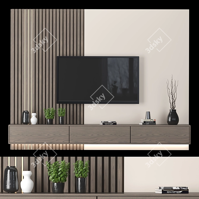 Versatile TV Wall Unit: Contemporary Design 3D model image 4