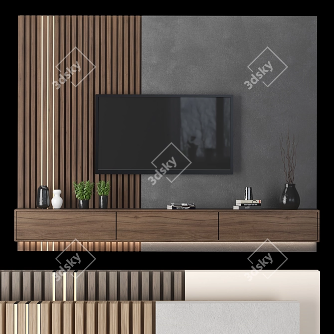 Versatile TV Wall Unit: Contemporary Design 3D model image 6