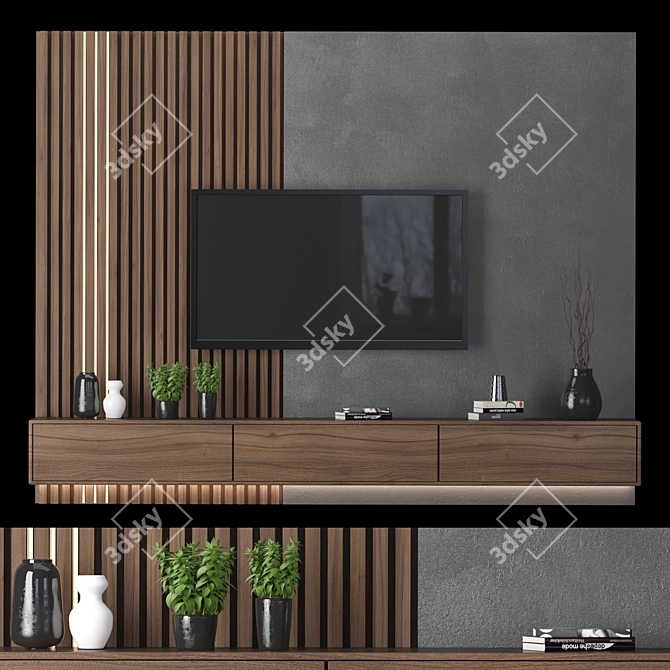 Versatile TV Wall Unit: Contemporary Design 3D model image 7