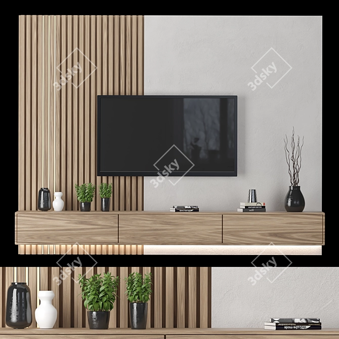 Versatile TV Wall Unit: Contemporary Design 3D model image 10