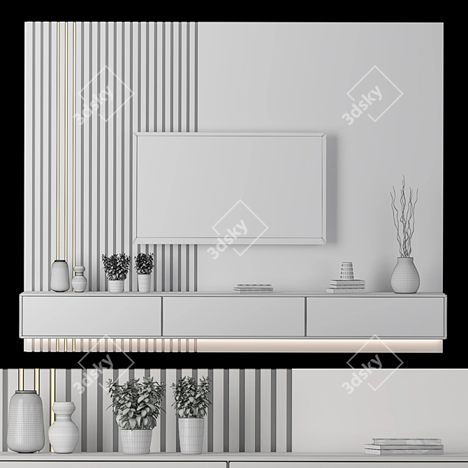 Versatile TV Wall Unit: Contemporary Design 3D model image 11