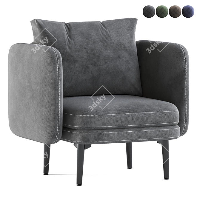 Auburn Armchair: Classic Elegance for Your Living Space 3D model image 1