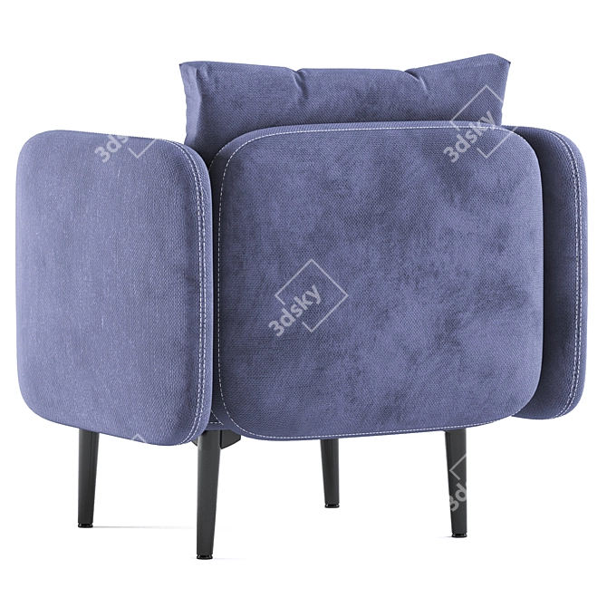 Auburn Armchair: Classic Elegance for Your Living Space 3D model image 4