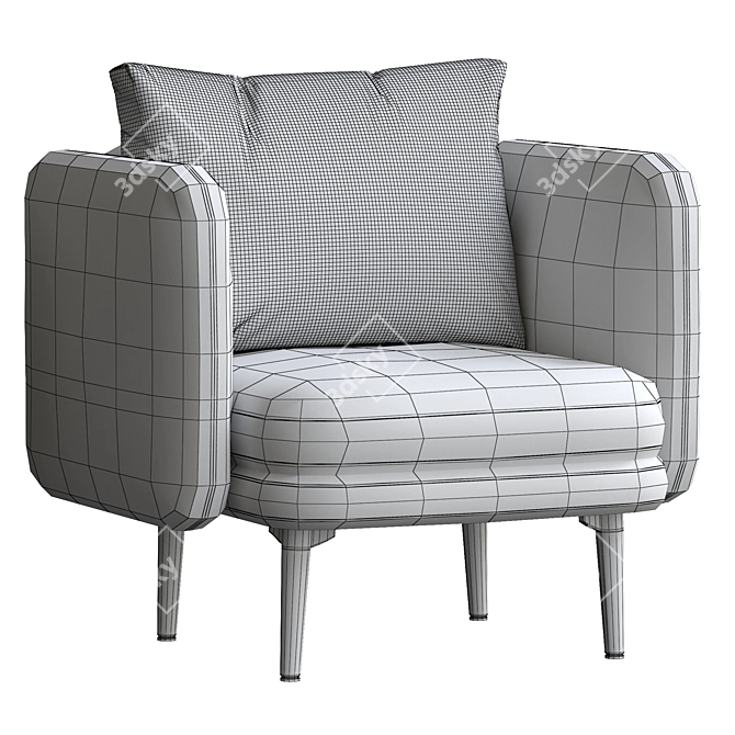 Auburn Armchair: Classic Elegance for Your Living Space 3D model image 5