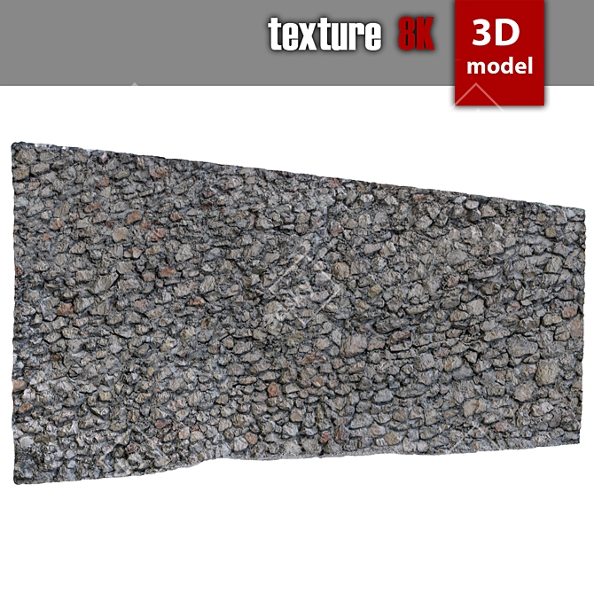 8K Stone Wall Texture - High Detail & Fast Render 3D model image 1